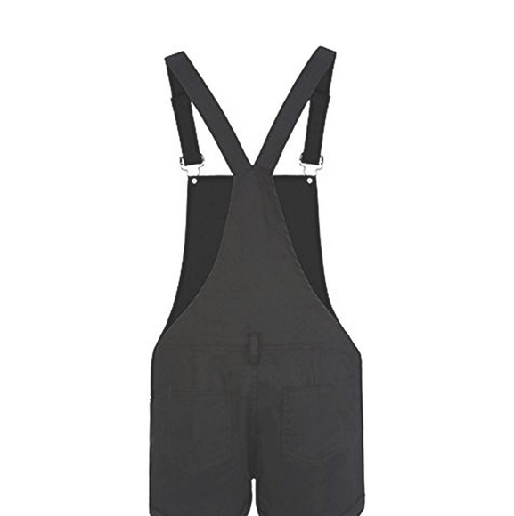 AMZIE Black Denim Overall Shorts - Picture 5 of 7